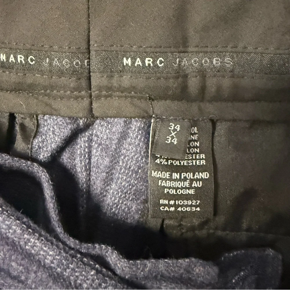 Marc Jacobs Men’s Wool Blend Pants Blue Black Stripe Size 34 x 34